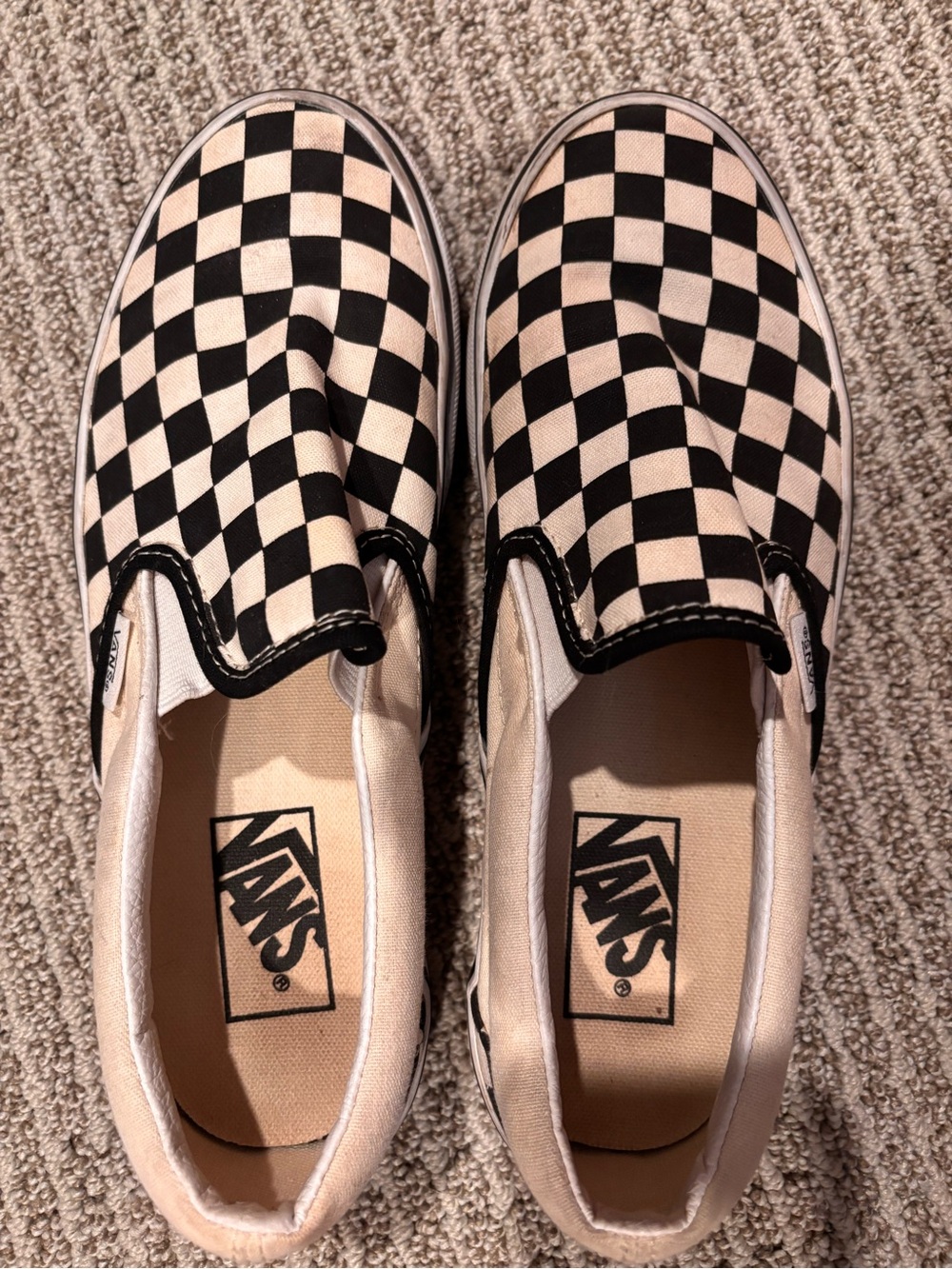 Vans Slip-On Checkerboard Canvas Skate Shoes - Black & White - Picture 3 of 6